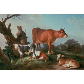 Jean-Baptiste Huet - Pastoral Scene with a Cowherd