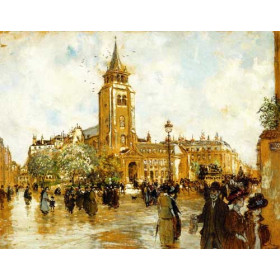 Jean-Francois Raffaelli - Place Saint-Germain-des-Pres