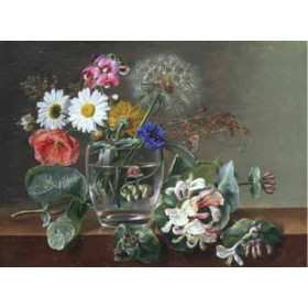 Johan, Laurentz Jensen - Still Life of Flowers in a Glass