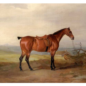 John Ferneley Sr. Saddled Bay Hunter in Landscape