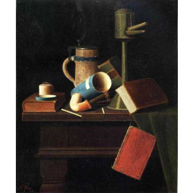 John Frederick Peto - Still Life with Mug, Pipe and Books