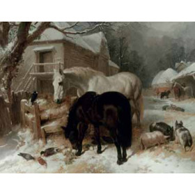 John Herring - Farmyard Scene