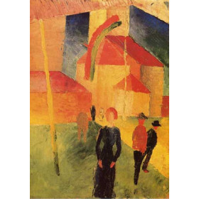 Macke, August - Church with Flags