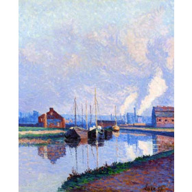 Maximilien Luce - Charleroi, Barges on the Sambre