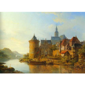 A View of a Town Along the Rhine