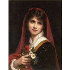 A Young Beauty wearing a Red Veil