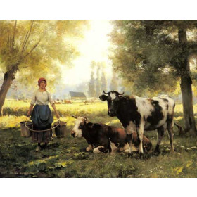 A Milkmaid with her Cows on a Summer Day