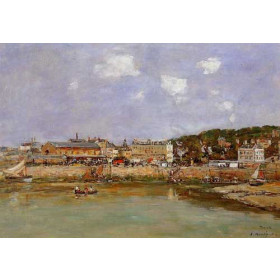 The Port of Trouville, the Market Place and the Ferry