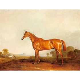 A Golden Chestnut Hunter in a Landscape