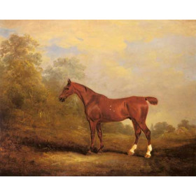 Cecil, a favorite Hunter of the Earl of Jersey in a Landscape