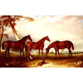 Marvel, KingFisher And The Lad, Three Hunters Belonging To William Angerstein, In A Field With His Dog Spring