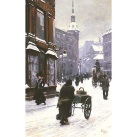 A Street Scene In Winter, Copenhagen