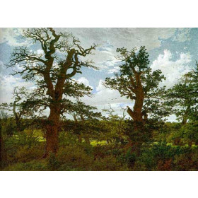 Landscape with Oak Trees & a Hunter