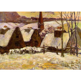 Breton Village in Snow