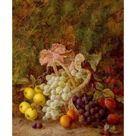 Still Life of Grapes in a Basket