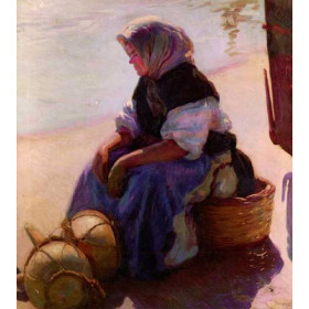 Fisherwoman On The Beach