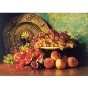 Figs, Pomegranates, Grapes, and Brass Plate