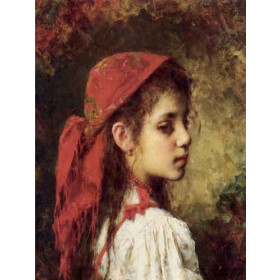 Portrait of a Young Girl in a Red Kerchief