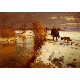 A Hunter In A Winter Landscape