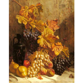 A Still Life with Grapes, Pears, Peaches, an Urn and a Butterfly