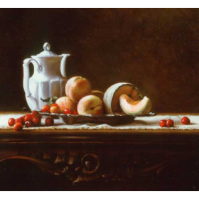 Still Life with Cherries, Peaches, and Melon