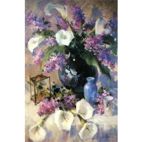 Lilacs and Calla Lilies