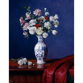 Mixed Bouqet in a Blue Danube Vase