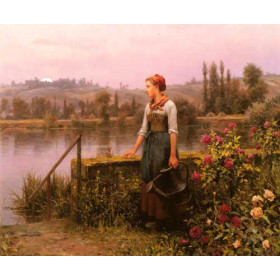 A Woman with a Watering Can by the River