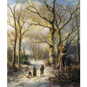 Woodgatherers in a Winter Forest