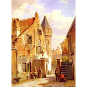 A Street Scene in Leiden