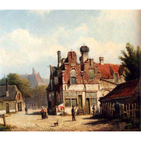 Houses Along A Village Street In Summer