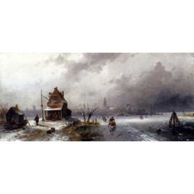 Figures in a Forzen Winter Landscape