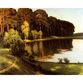 Riverscene with Forest beyond