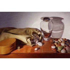 Still Life with Glass Vase and Stones