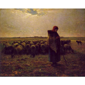 Shepherdess with her flock