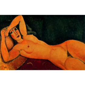 Reclining Nude with Left Arm Resting on Forehead