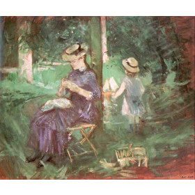 Woman and Child in a Garden