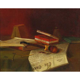 Still Life with Newspaper and Pipe