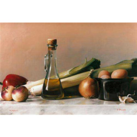 Still Life with Leeks and Olive Oil