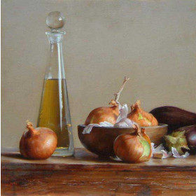 Still Life with Olive Oil and Onions