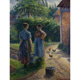 Peasants Chatting in the Farmyard